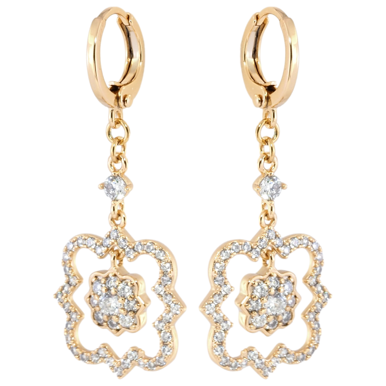 Сережки Xuping Позолота 18K підвіски на колечках Декоративні підвіски з цирконієм фото №1