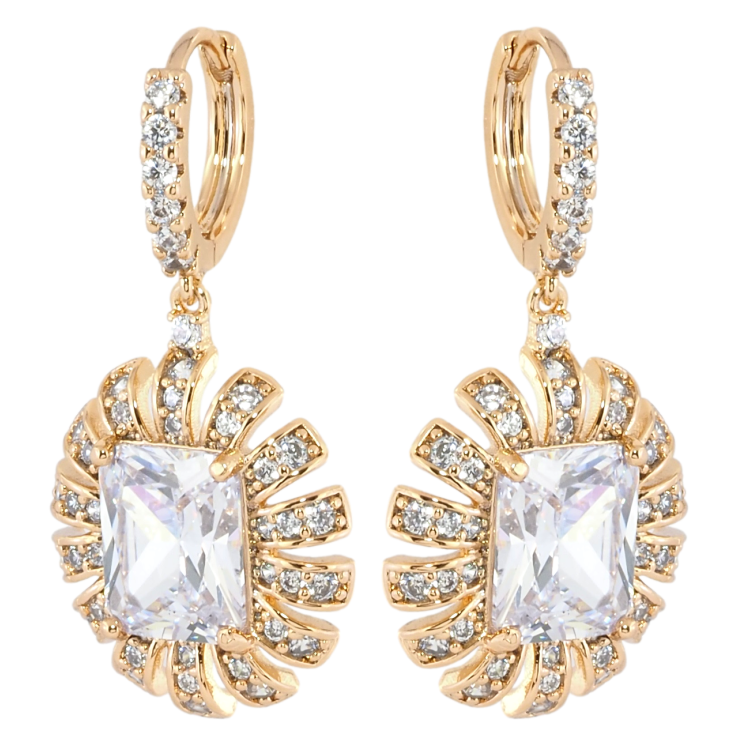 Сережки Xuping Позолота 18K підвіски на колечках Декоративні підвіски з цирконієм фото №4