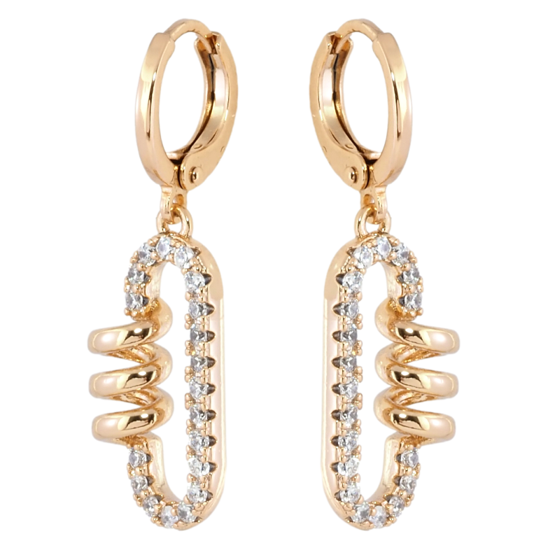 Серьги Xuping Позолота 18K подвески на колечках Декоративные подвески с цирконием фото №1 Серьги Xuping Позолота 18K подвески на колечках Декоративные подвески с цирконием фото №1
