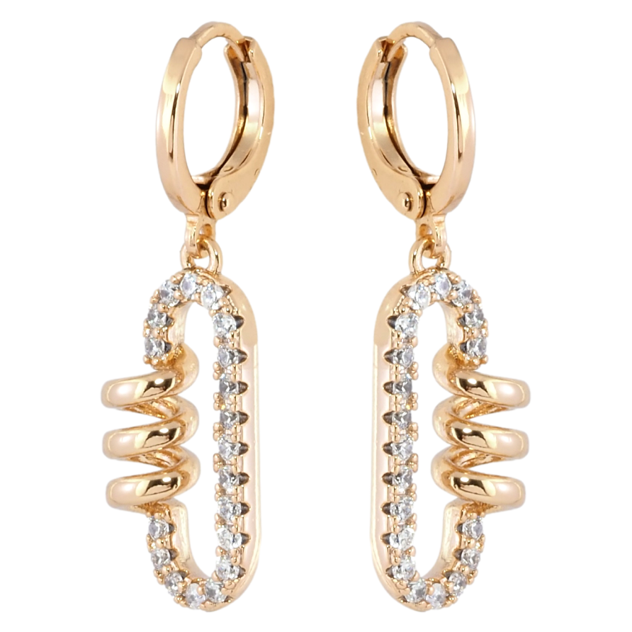 Серьги Xuping Позолота 18K подвески на колечках Декоративные подвески с цирконием фото №1 Серьги Xuping Позолота 18K подвески на колечках Декоративные подвески с цирконием фото №1