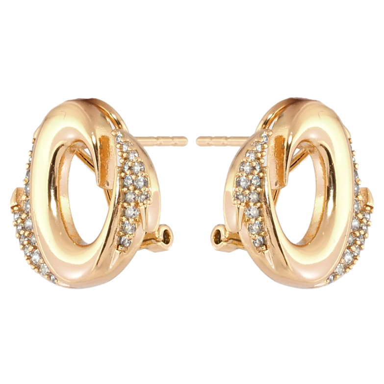 Сережки Xuping Позолота 18K італійський замок Декоративні овали з цирконієм фото №7