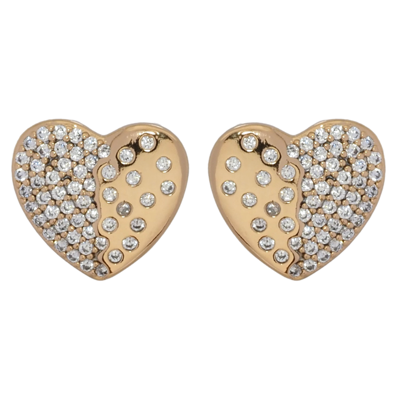 Сережки Xuping Позолота 18K пусети Сердечка з цирконієм фото №1 Сережки Xuping Позолота 18K пусети Сердечка з цирконієм фото №1