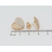 Серьги Xuping Позолота 18K пусеты Сердечки с цирконием фото №2