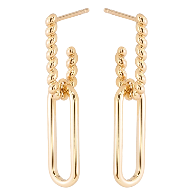 Серьги Xuping Позолота 18K пусеты Овальные подвески фото №1