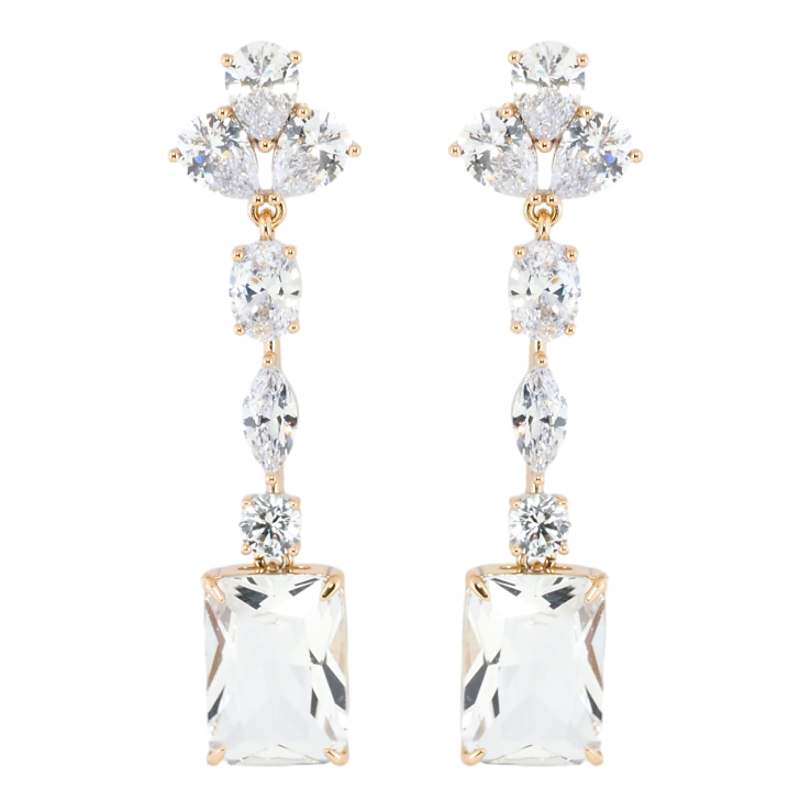 Серьги Xuping Позолота 18K пусеты Кристальные подвески с фианитами фото №16 Серьги Xuping Позолота 18K пусеты Кристальные подвески с фианитами фото №16