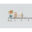 Серьги Xuping Позолота 18K пусеты Оберег голубой Глаз Фатимы ø 6мм фото №2