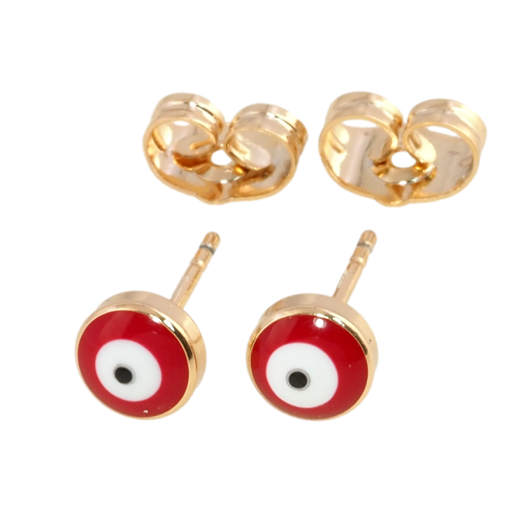 Серьги Xuping Позолота 18K пусеты Оберег красный Глаз Фатимы ø 6мм фото №10 Серьги Xuping Позолота 18K пусеты Оберег красный Глаз Фатимы ø 6мм фото №10
