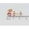 Серьги Xuping Позолота 18K пусеты Оберег красный Глаз Фатимы ø 6мм фото №2