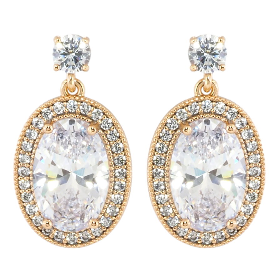 Серьги Xuping Позолота 18K пусеты Подвески фианиты в обрамлении циркония фото №1