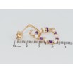 Серьги Xuping Позолота 18K пусеты Сердечки с бело-сиреневой эмалью фото №2