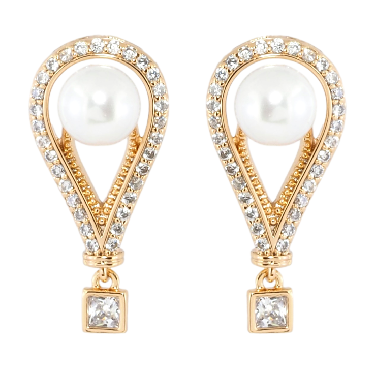 Серьги Xuping Позолота 18K пусеты Декоративные подвески с цирконием и жемчугом фото №25 Серьги Xuping Позолота 18K пусеты Декоративные подвески с цирконием и жемчугом фото №25