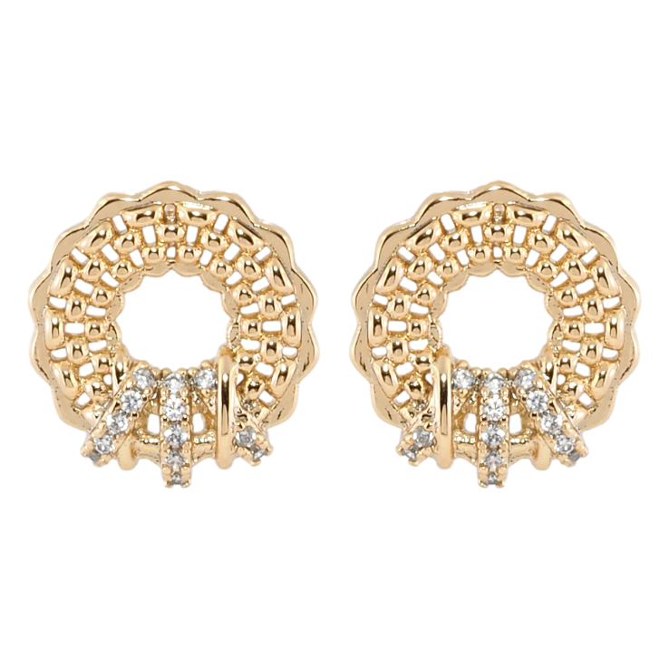 Серьги Xuping Позолота 18K пусеты Резные колечки с цирконием фото №22 Серьги Xuping Позолота 18K пусеты Резные колечки с цирконием фото №22
