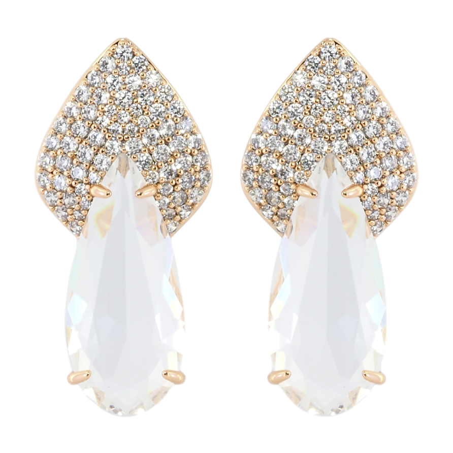 Сережки Xuping Позолота 18K пусети Візерунок з інкрустацією цирконієм і фіанітом фото №1 Сережки Xuping Позолота 18K пусети Візерунок з інкрустацією цирконієм і фіанітом фото №1