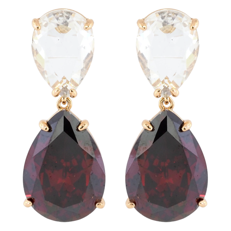 Серьги Xuping Позолота 18K пусеты Два фианита фото №1 Серьги Xuping Позолота 18K пусеты Два фианита фото №1