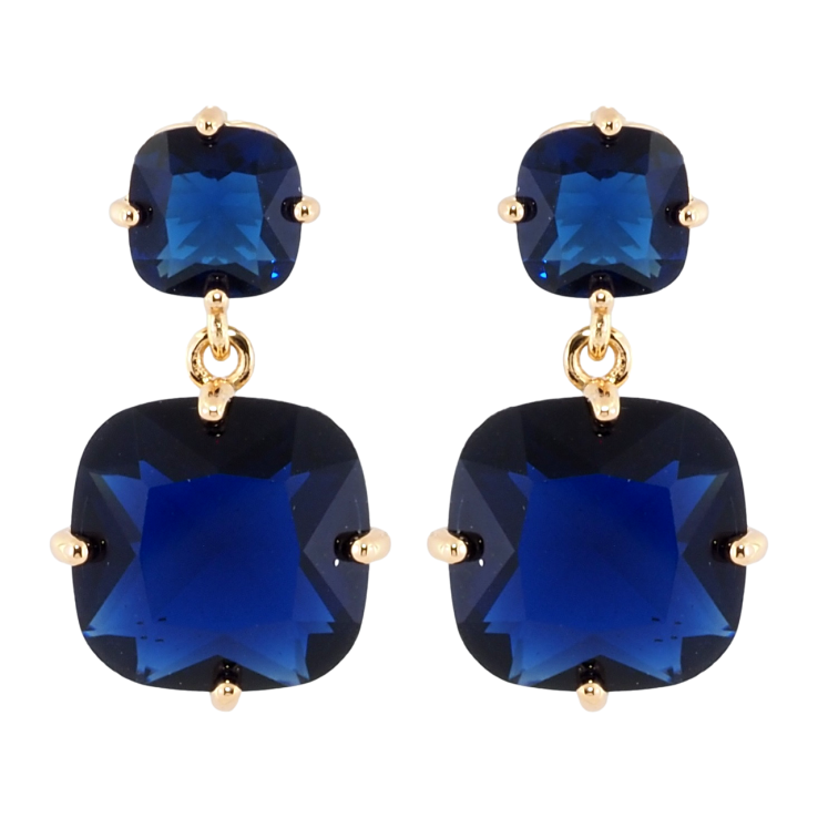 Серьги Xuping Позолота 18K пусеты Два синих фианита фото №9 Серьги Xuping Позолота 18K пусеты Два синих фианита фото №9