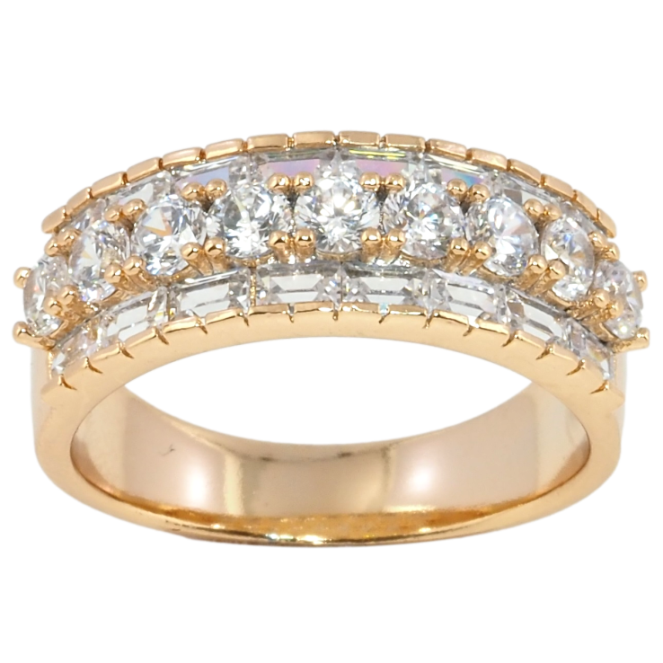 Кольцо Xuping Позолота 18K Инкрустация цирконием фото №4