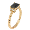 Кольцо Xuping Позолота 18K Черный фианит с цирконием фото №2