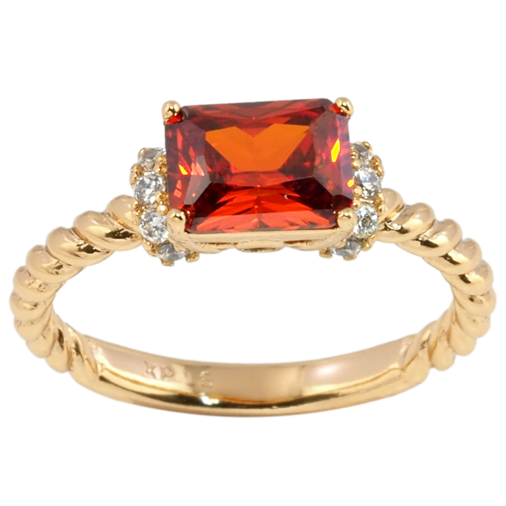 Кольцо Xuping Позолота 18K Красный фианит с цирконием фото №18