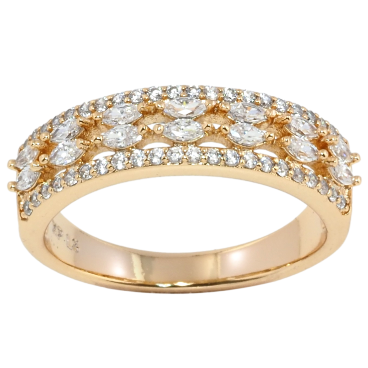 Кольцо Xuping Позолота 18K Инкрустация цирконием фото №5