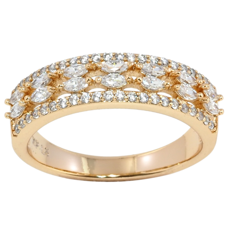 Кольцо Xuping Позолота 18K Инкрустация цирконием фото №3