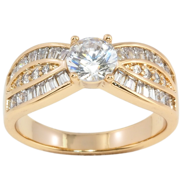 Кольцо Xuping Позолота 18K Кристальный блеск фото №2