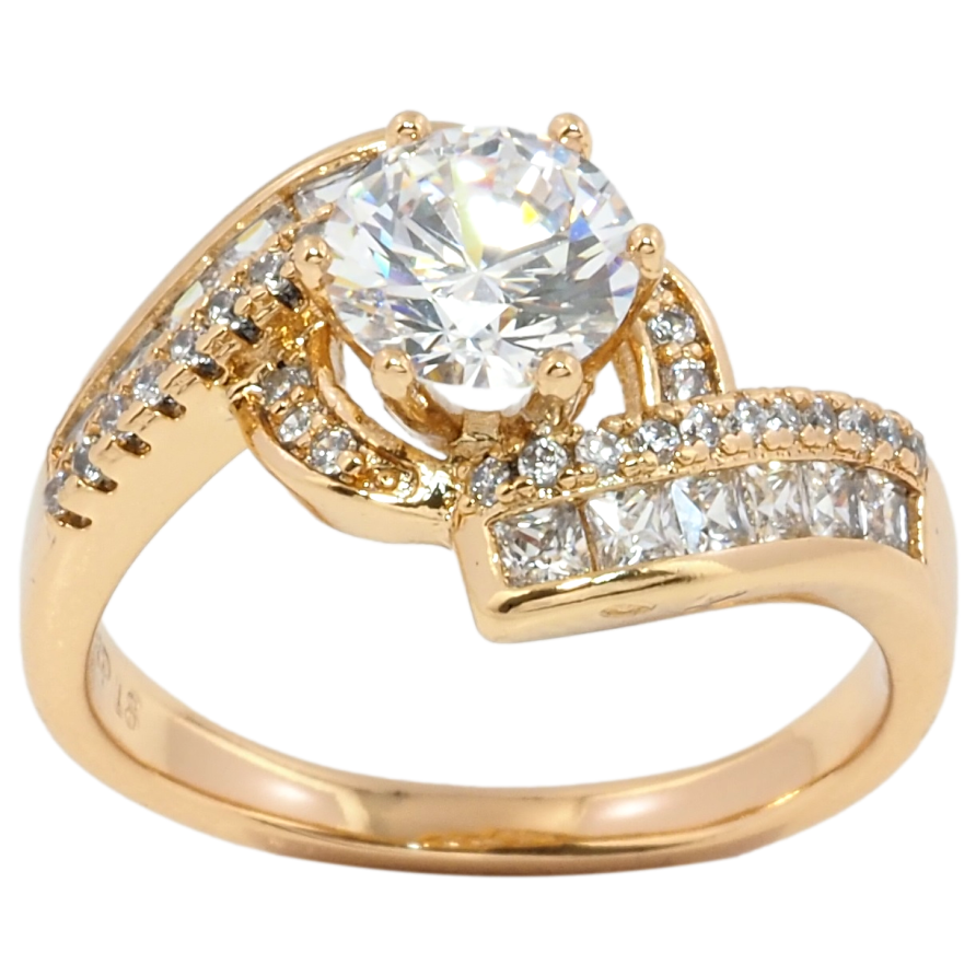 Кольцо Xuping Позолота 18K Фианит с инкрустацией цирконием фото №1