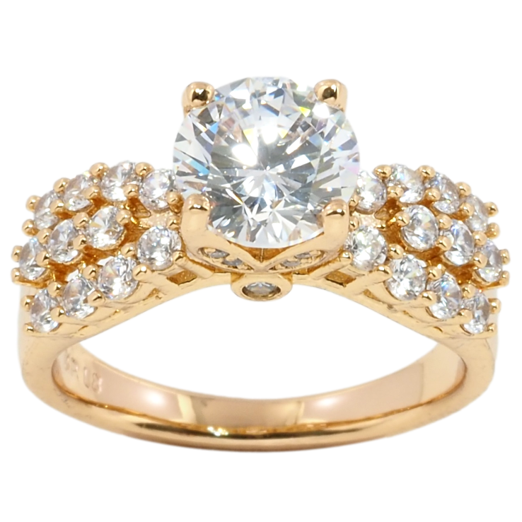 Кольцо Xuping Позолота 18K Фианит с инкрустацией цирконием фото №7