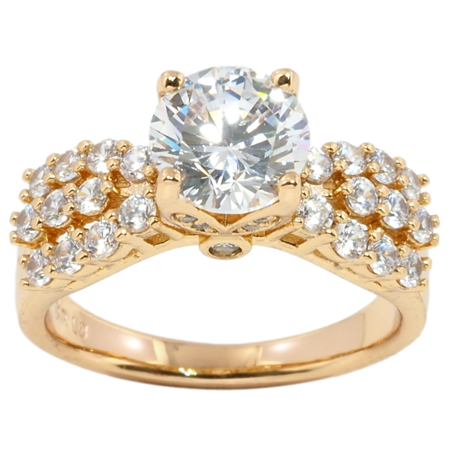 Кольцо Xuping Позолота 18K Фианит с инкрустацией цирконием фото №1