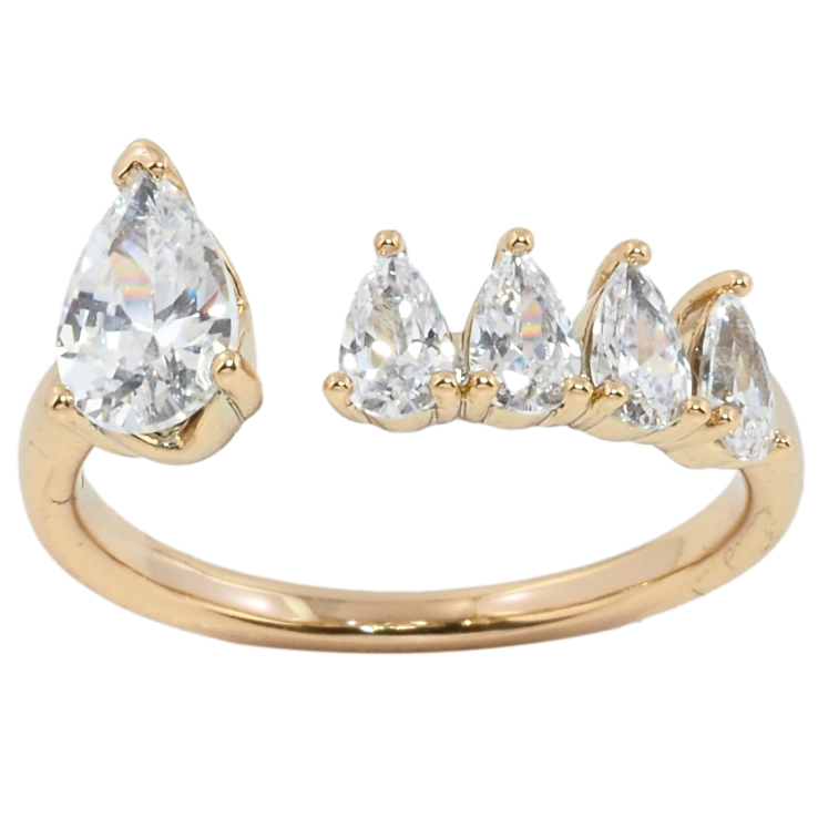 Кольцо Xuping Позолота 18K Кристальные капельки фото №10