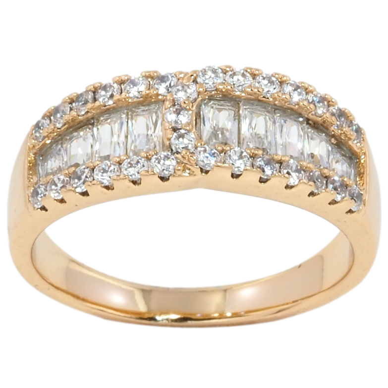 Кольцо Xuping Позолота 18K Инкрустация цирконием фото №2