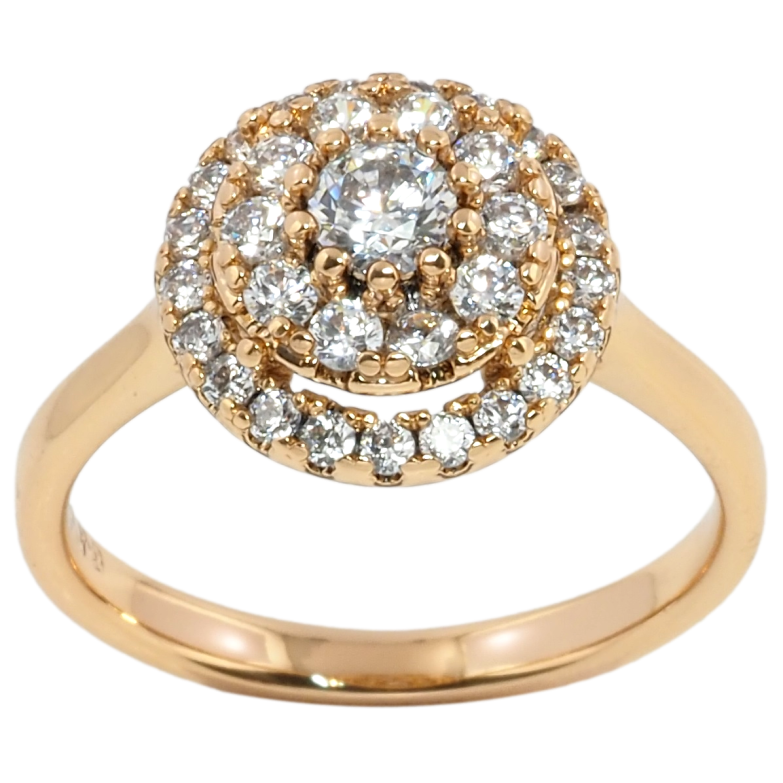 Кольцо Xuping Позолота 18K Инкрустация цирконием фото №1