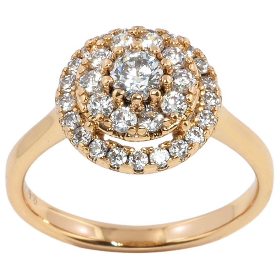 Кольцо Xuping Позолота 18K Инкрустация цирконием фото №1