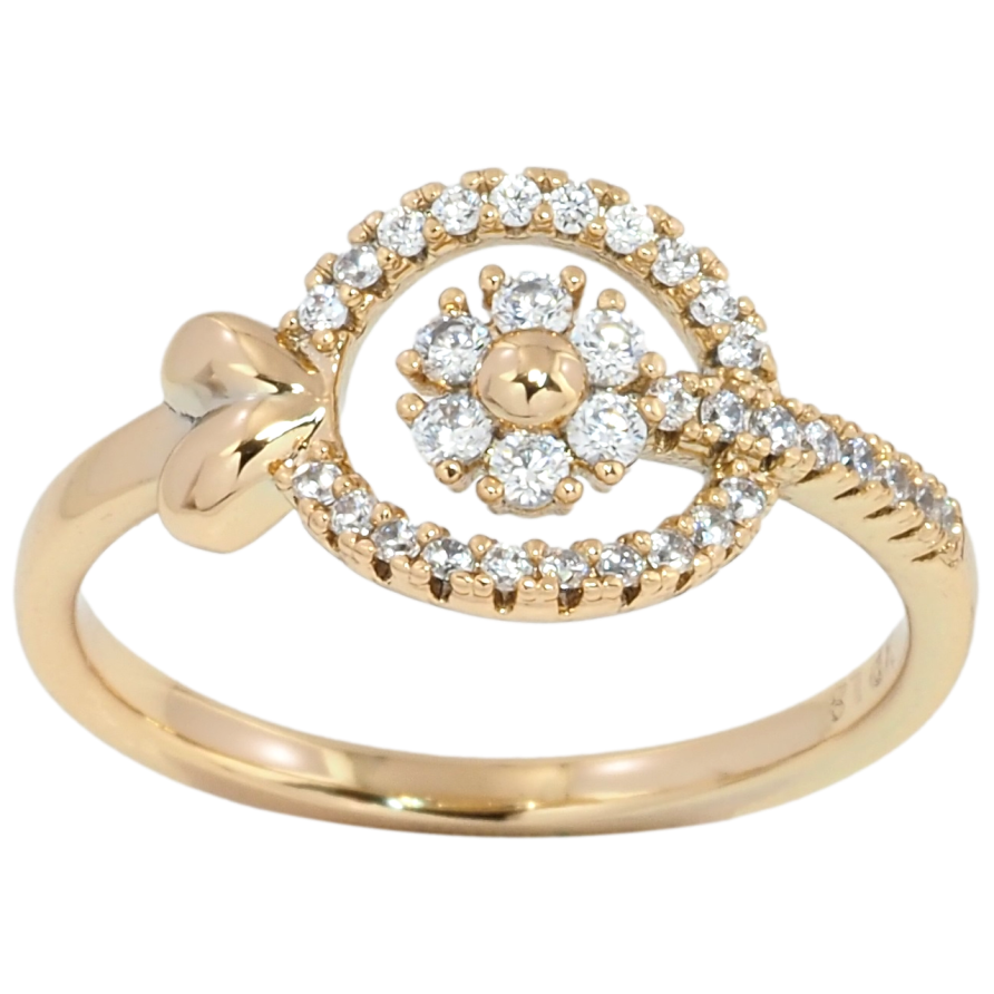Кольцо Xuping Позолота 18K Цветочный узор с цирконием фото №1