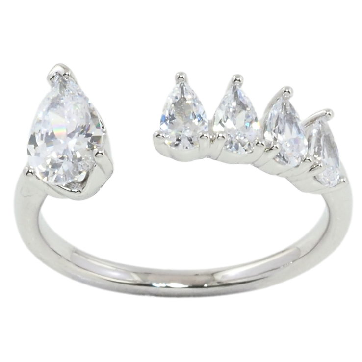 Каблучка Xuping Родій Кришталеві крапельки фото №14