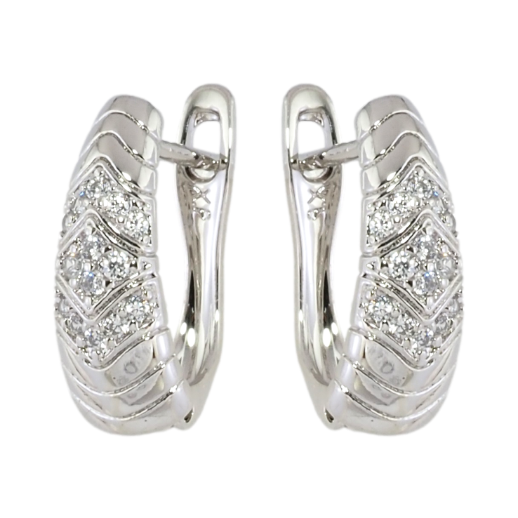 Серьги Xuping Родий английский замок Узор цирконием фото №14