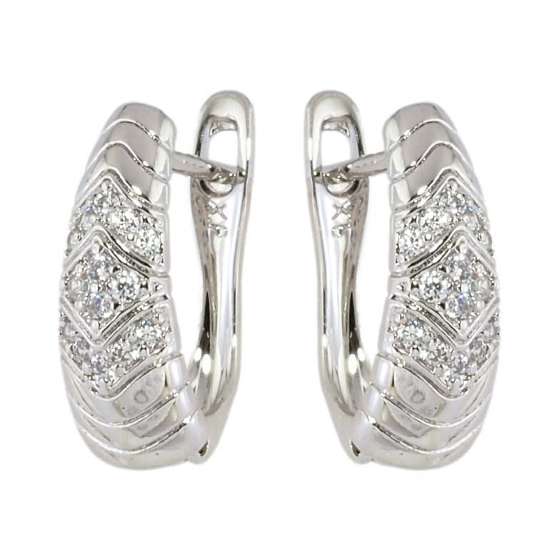 Серьги Xuping Родий английский замок Узор цирконием фото №1