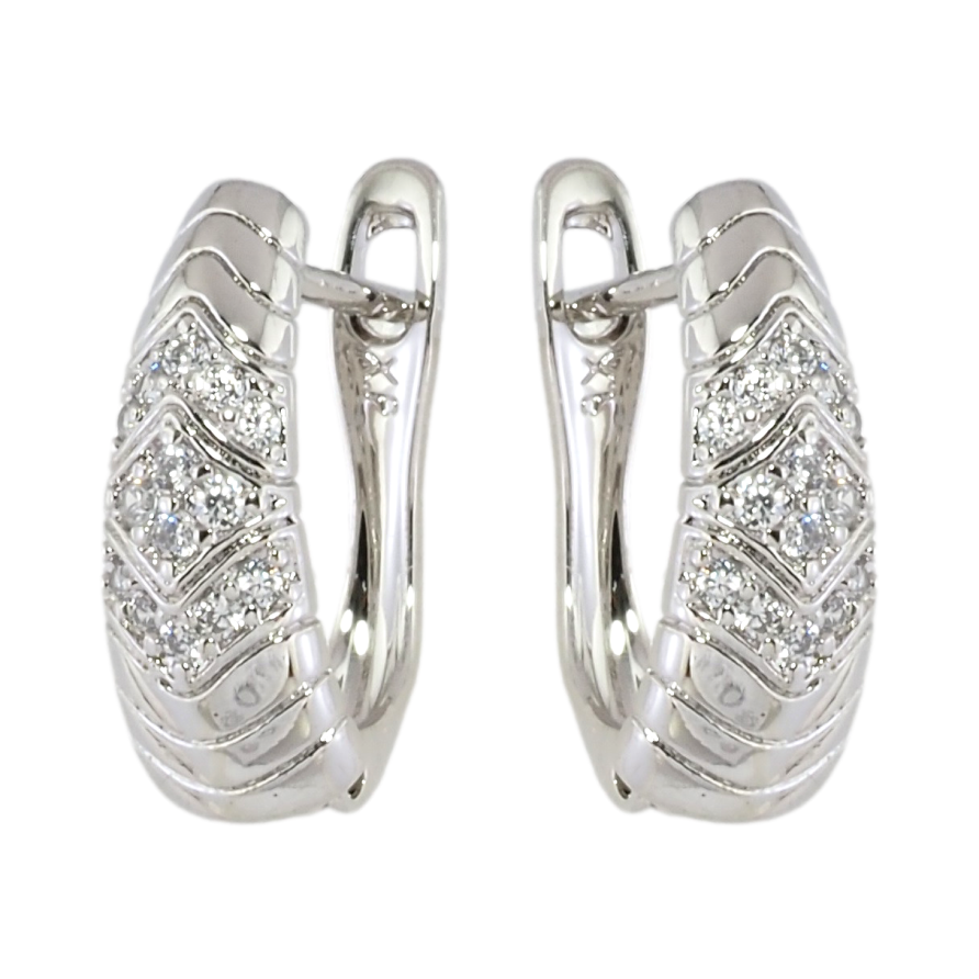 Сережки Xuping Родій англійський замок Візерунок цирконієм фото №1