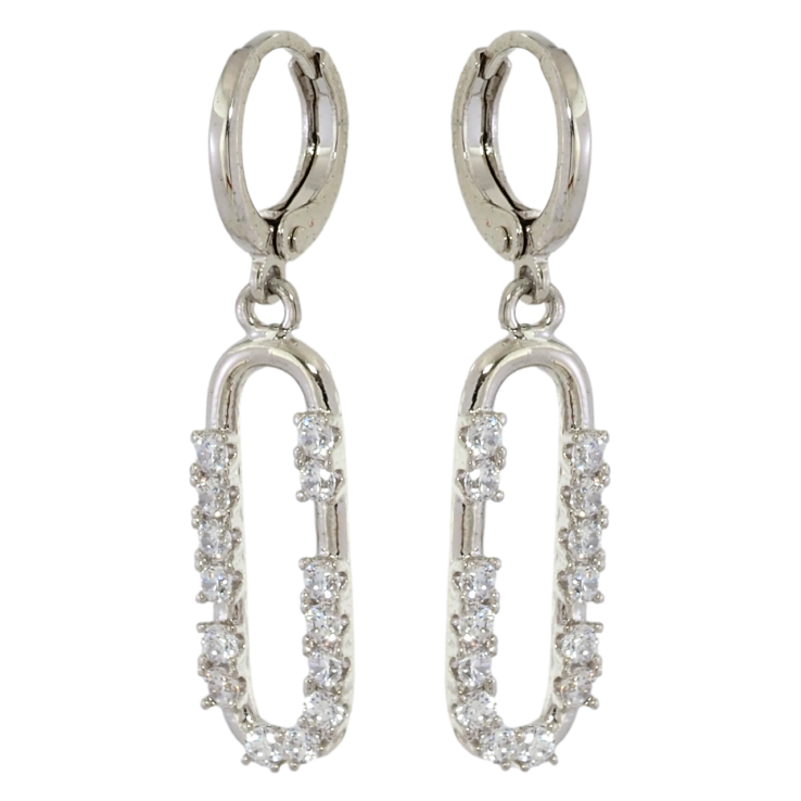 Сережки Xuping Родій підвіски на колечках Овальні підвіски з цирконієм фото №25