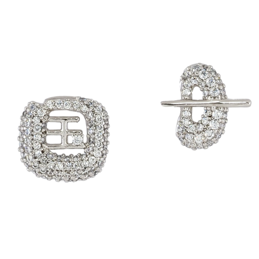 Серьги Xuping Родий пусеты Ассиметричные с инкрустацией цирконием фото №1 Серьги Xuping Родий пусеты Ассиметричные с инкрустацией цирконием фото №1