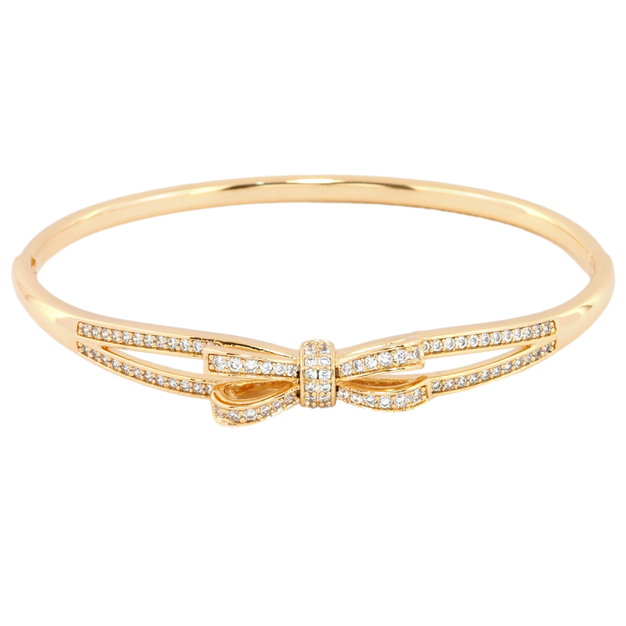 Браслет Xuping Позолота 18K Бант с цирконием ø 6см фото №1