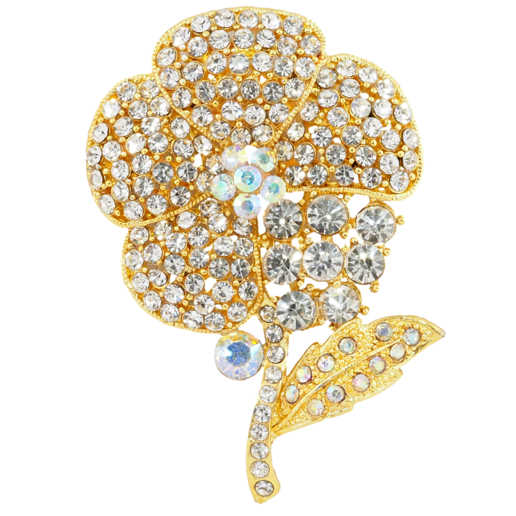 Брошка Квітка зі стразами фото №11