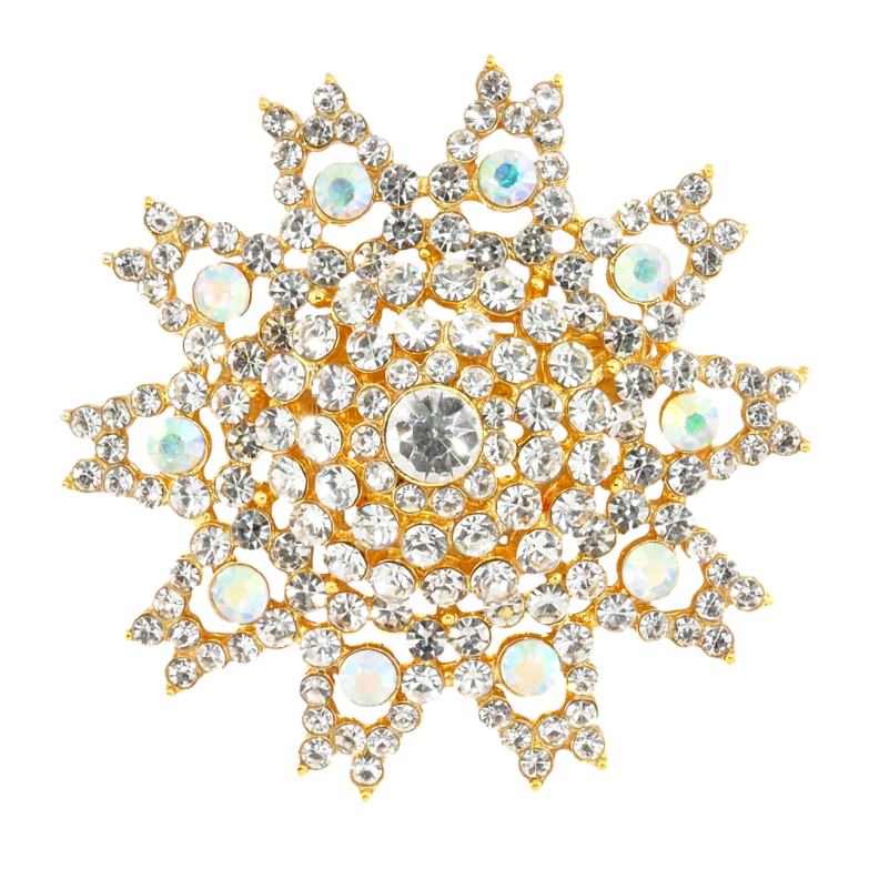 Брошь Снежинка со стразами фото №1