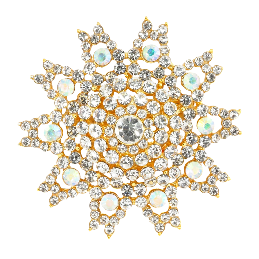 Брошка Сніжинка зі стразами фото №1