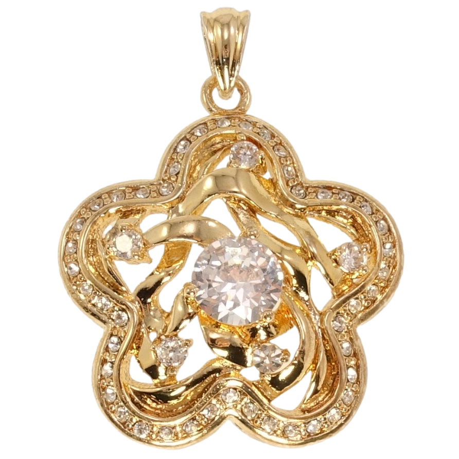 Кулон Fallon Позолота 18K Квітка з цирконієм фото №1 Кулон Fallon Позолота 18K Квітка з цирконієм фото №1