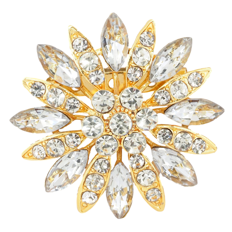 Брошка Квітка зі стразами фото №10