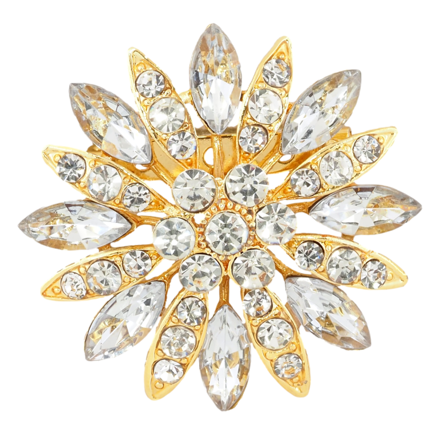 Брошка Квітка зі стразами фото №1