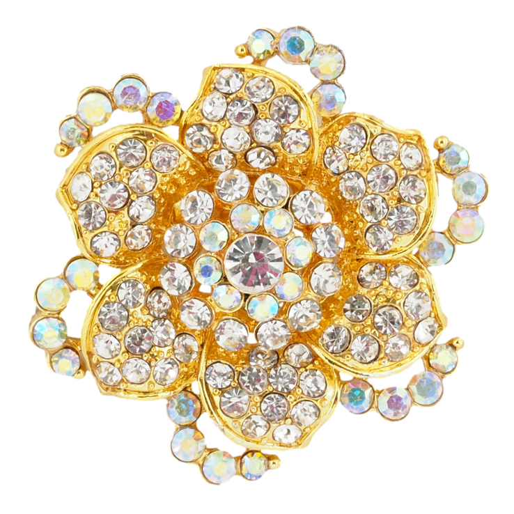 Брошка Квітка зі стразами фото №7
