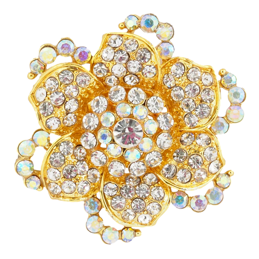 Брошка Квітка зі стразами фото №1