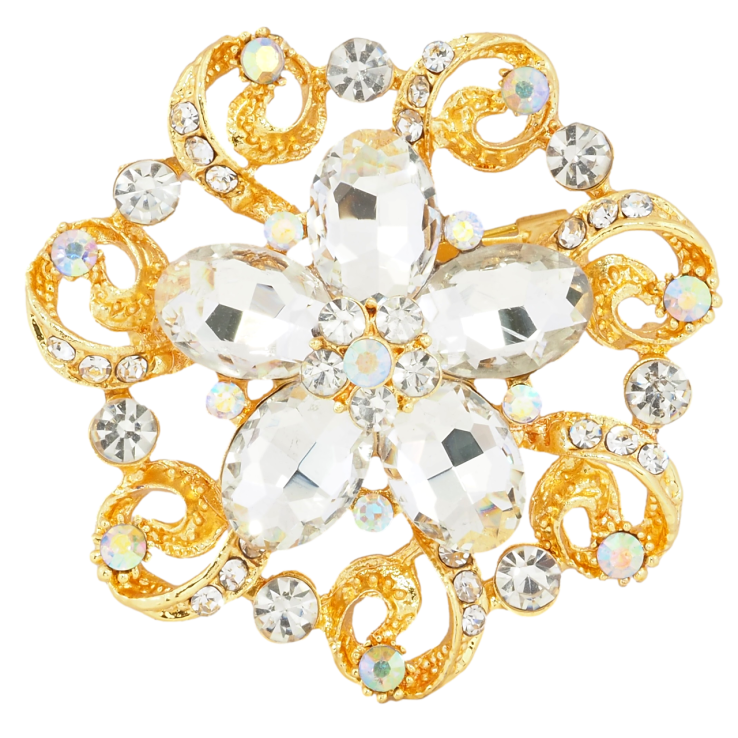 Брошка Квітка зі стразами фото №2