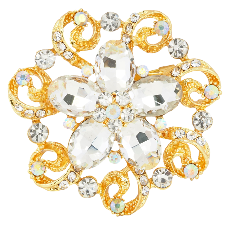 Брошь Цветок со стразами фото №1